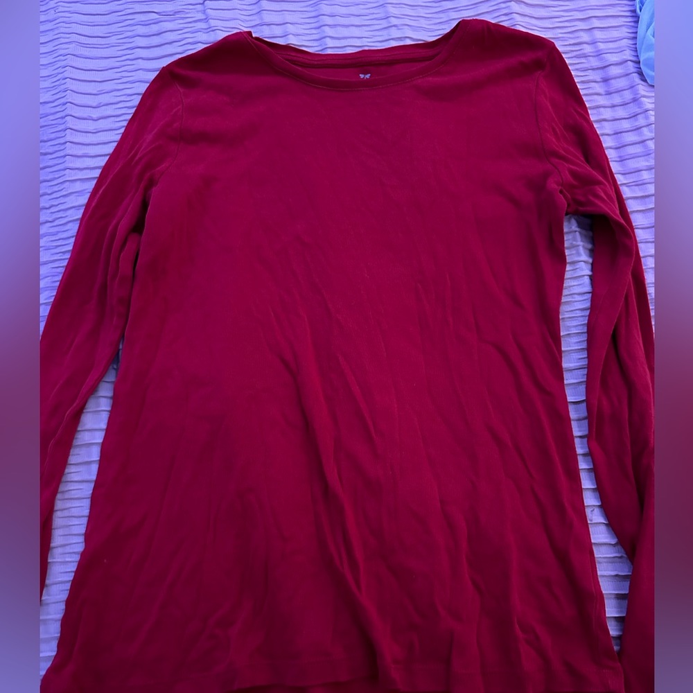 red long sleeve shirt
